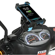 E-Bicycle Motorcycle Mobile Phone Holder Charger Support Smartphone Support Scooter Charger 3.5-7 Inch