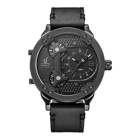 WEIDE Новая Мода Марка Мужчины Кварцевые Часы Кожаный Ремешок Водонепроницаемый Наручные Часы Топ Люксовый Бренд Montre Homme UV1506 - Цвет: Серый
