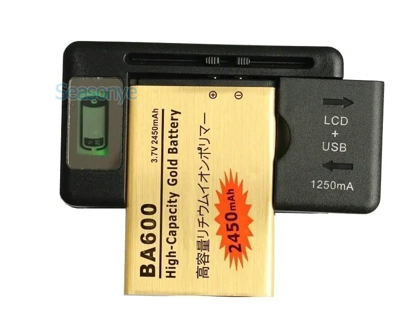 Seasonye 2450mAh BA600 3.7VDC Золотой сменный литий-ионный аккумулятор + ЖК USB настенное