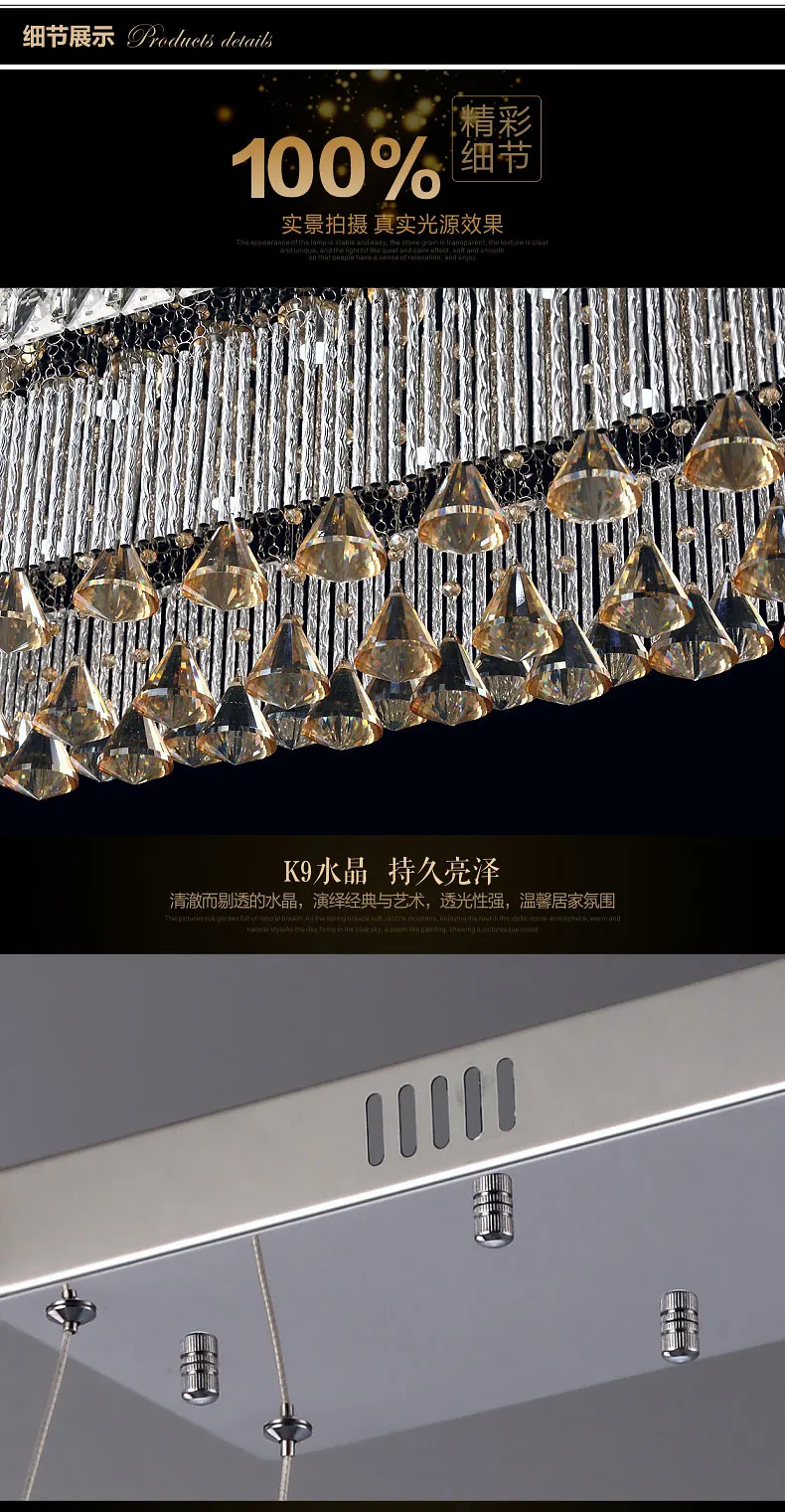 LED Ресторан люстра творческий бар настольная лампа современный минималистский всасывания двойного лампы гостиной лампы кристалла арт-потолочный светильник
