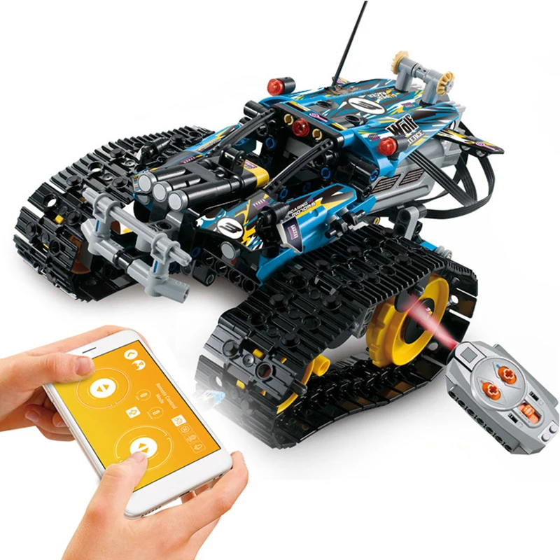 Форма KING 13032 13036 RC гоночный автомобиль приложение дистанционное управление гусеничный автомобиль строительные блоки Technic 42095 RC игрушки подарочные кубики