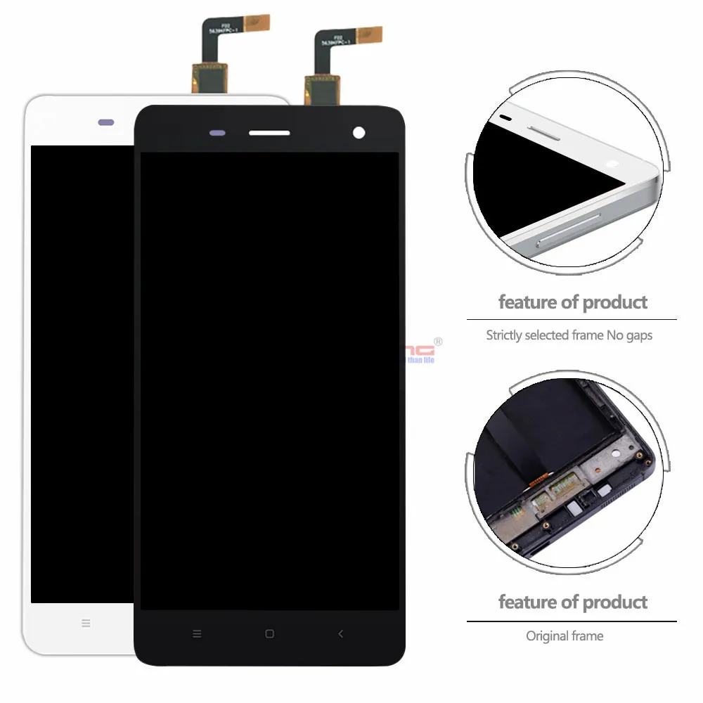ЖК-дисплей 5 0 &quotдля XIAOMI Mi 4 оригинальный сенсорный экран с дигитайзером и рамкой