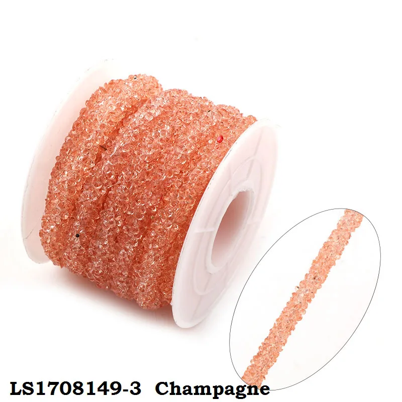 champagne 1 1 ярд, цветные полимерные полые Стразы для шлангов, шнур для браслетов DIY, аксессуары для ювелирных изделий, вечерние украшения для рукоделия - Цвет: champagne 1