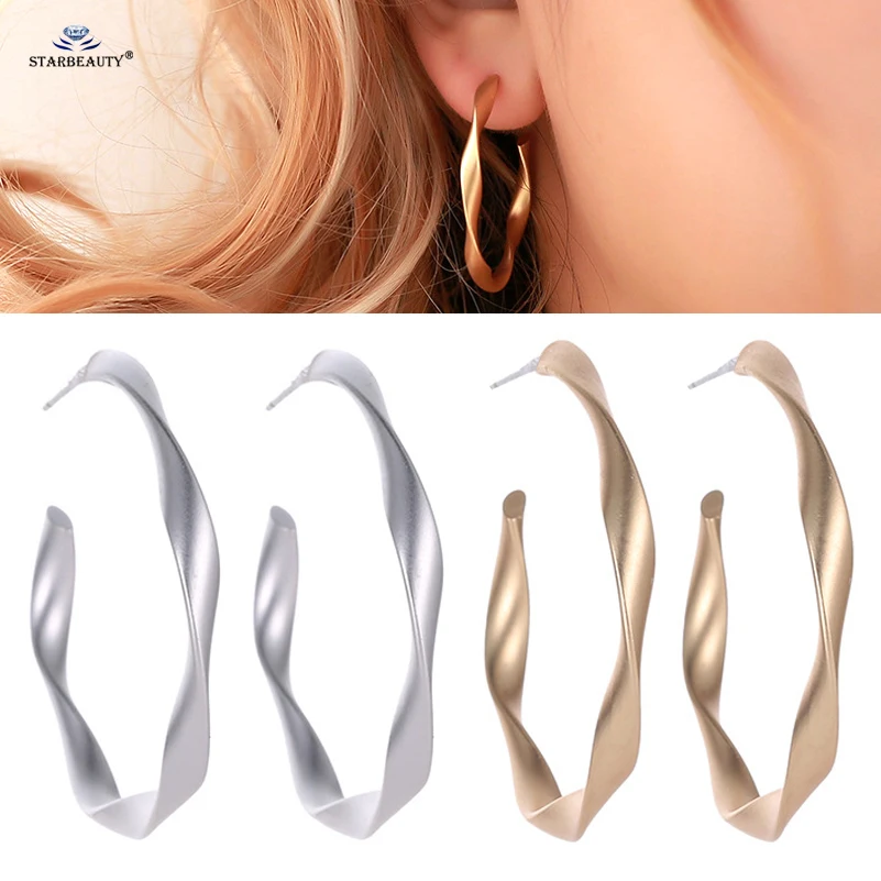Starbeauty 2 шт./лот креативные витые большие серьги кольца для женщин женские золотые