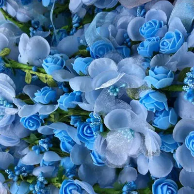 blue Короны, диадемы, гирлянды, повязки для волос, вечерние, свадебные аксессуары для волос, с узорами, ручной работы, романтические украшения с цветами - Цвет: blue