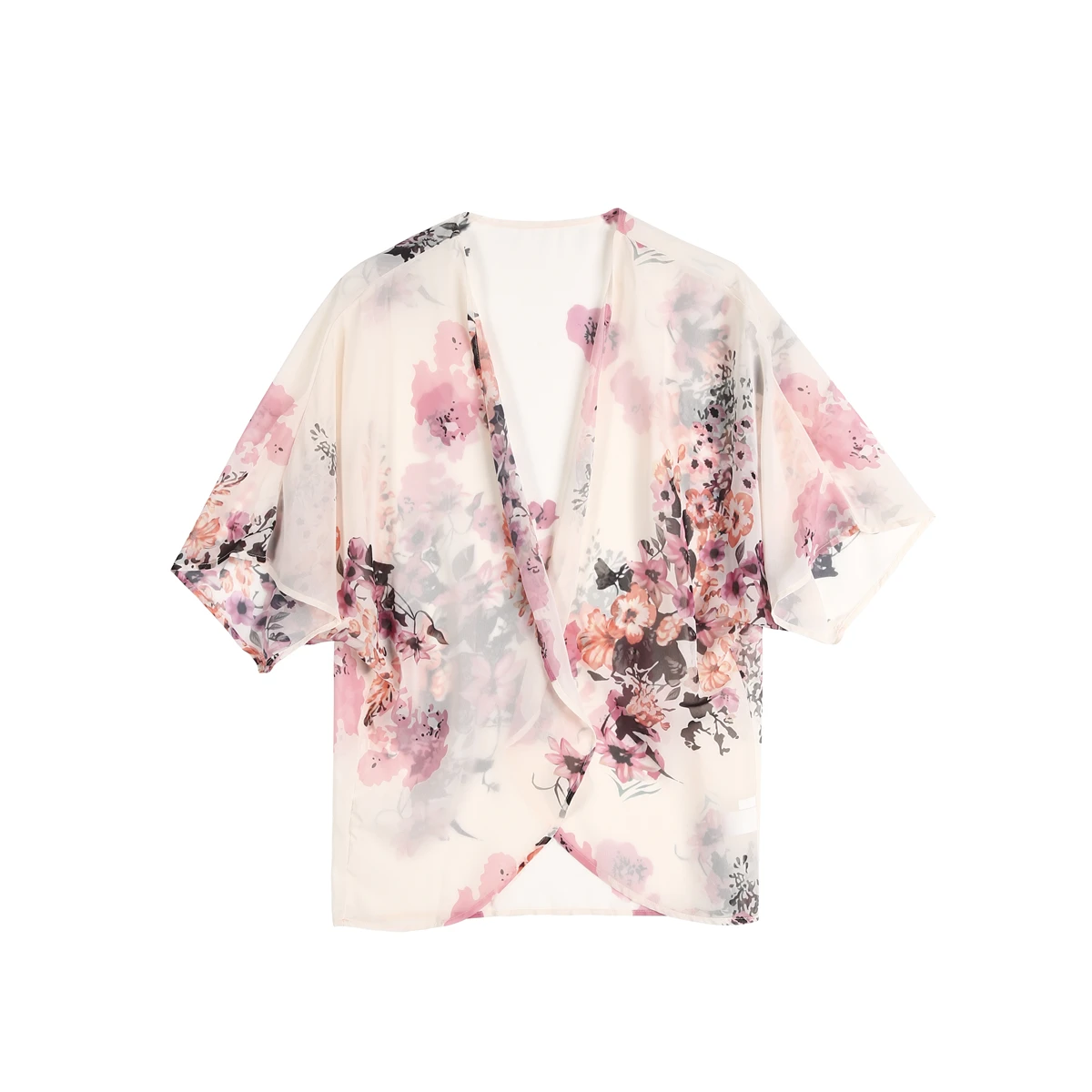 Женский шифоновый кардиган-кимоно с цветочным принтом | Женская одежда