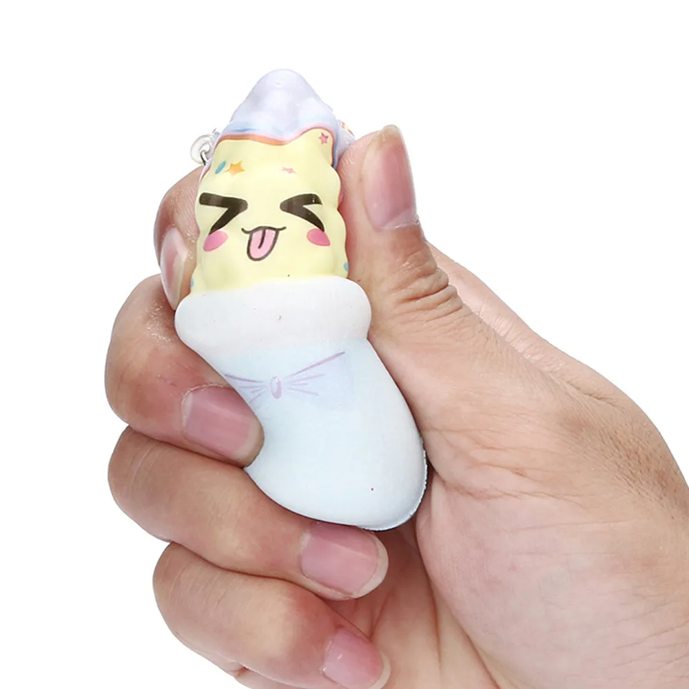 Мягкие качественные топы с Squishies Kawaii Мороженое медленно поднимающийся крем