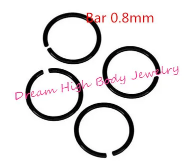 Кольцо для пирсинга носа серьги кольца из черного титана анодированное