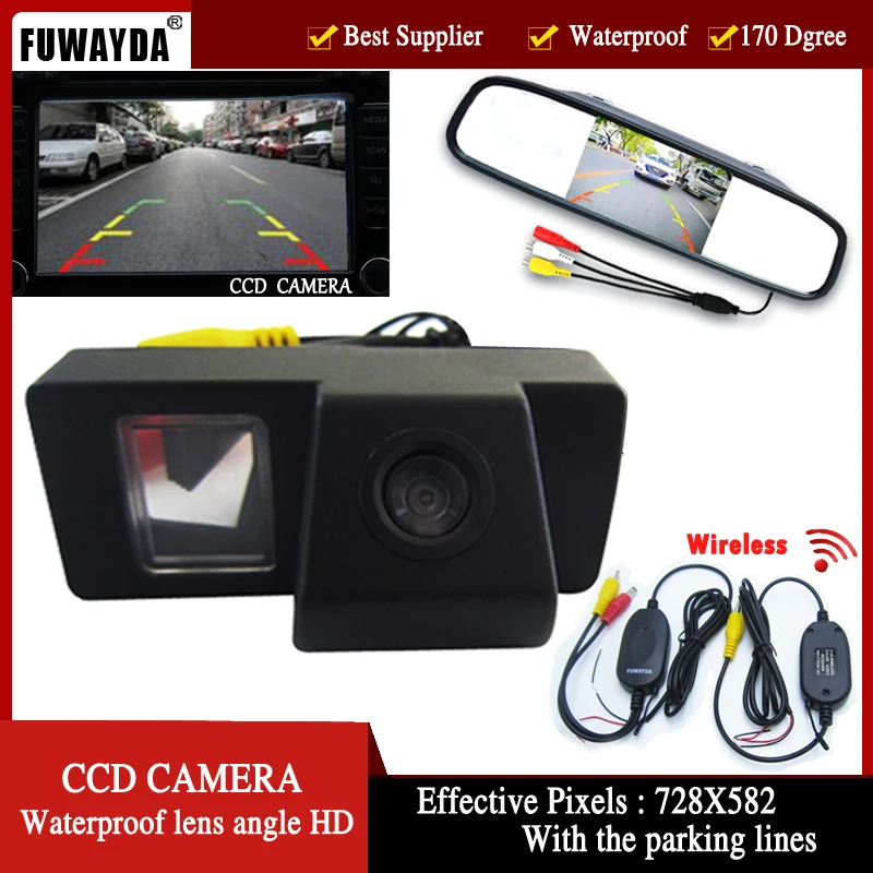 

FUWAYDA Wireless CCD Car RearView Camera for TOYOTA LAND CRUISER 200 LC200/Toyota REIZ 2009,with 4.3Inch Rearview Mirror Monitor