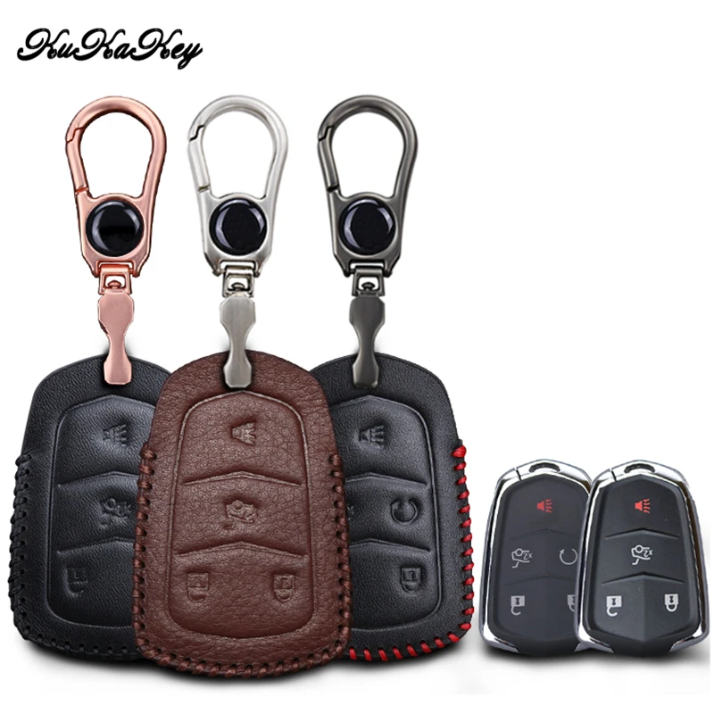 Кожаный умный защитный чехол для ключа с дистанционным управлением Cadillac ATS L XTS XT5