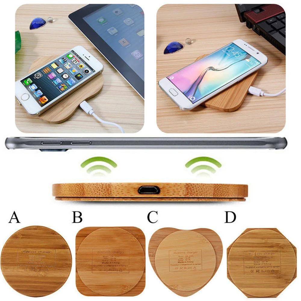 

Universal QI Wireless Wooden Charger Pad Micro USB Phone Charging Pad For iPhone X 8 Plus For Samsung S8 Plus S7 S6 Edge Note 5