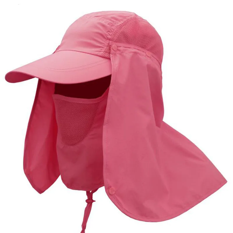 Fuchsia Уличная многоцветная Кепка с козырьком для походов, кемпинга, рыбалки, защита от солнца, кепка 9 цветов, защита от ультрафиолета, шапка для мужчин и женщин - Color: Fuchsia