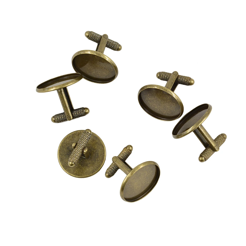 Круглые Пустые запонки 6 шт./лот основа DIY кабошон Ювелирная фурнитура изделия из