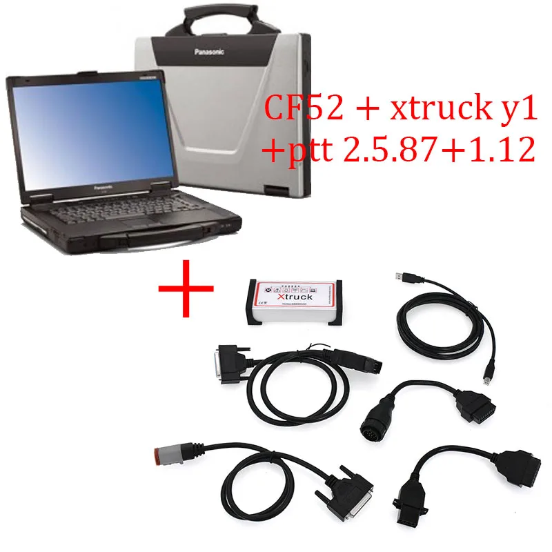 

JIUTERR Heavy Duty Multi Truck Diagnosis Scanner Xtruck y1 like vocom forVolvo/Renault/UD/Mack/ with CF52 laptop