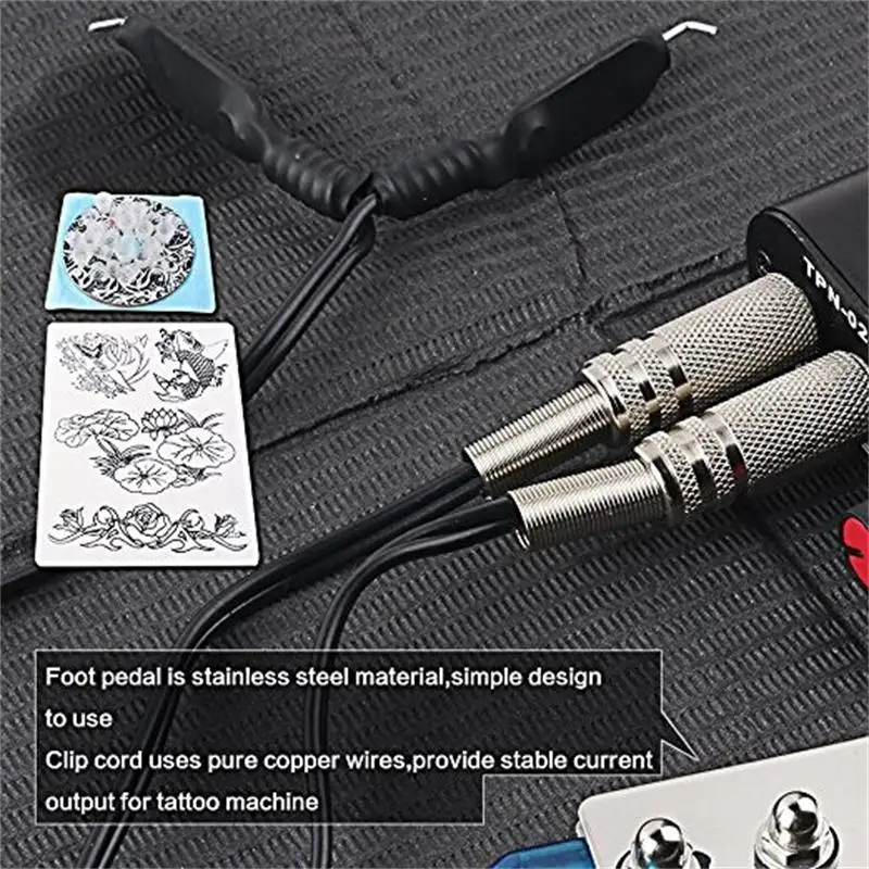 Yilong Complete Tattoo Kit 2 Pro Machine Guns 10 Inks Power Supply Foot Pedal Needles Grips Tips With Case CD | Красота и здоровье
