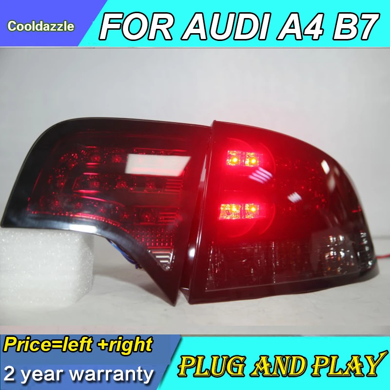 Задние фонари для AUDI A4 B7 задние 2005 2006 2007 2008 год задний фонарь дымчатый черный|Фара