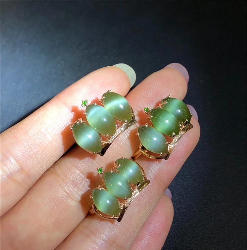 Новое оригинальное китайское зеленое Нефритовое женское кольцо из 18-каратного