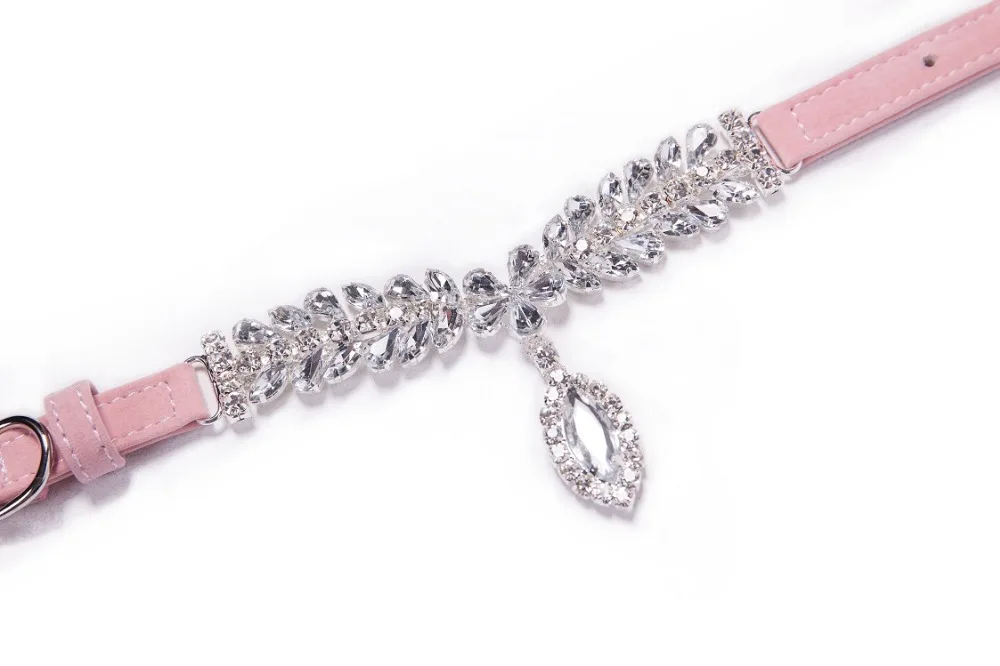 Роскошный мягкий бархатный ошейник со стразами для собак маленьких ошейники