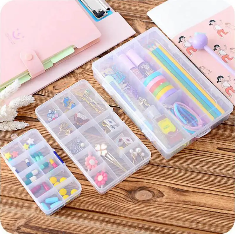 Life Essential 10/15/24 Compartment Storage Box Practical Adjustable Plastic Case for Bead Rings Jewelry Display Organizer | Дом и сад