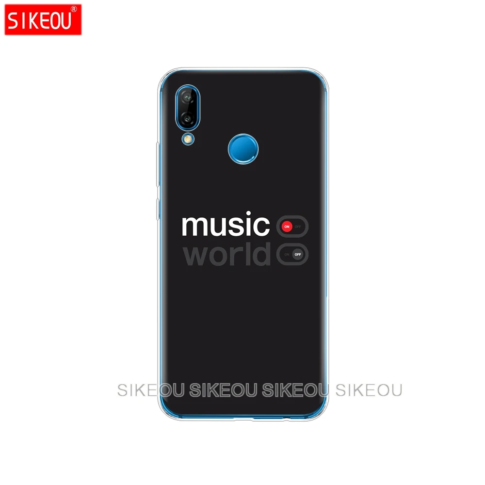 Силиконовый чехол для телефона Huawei P20 P7 P8 P9 P10 Lite Plus Pro 2017 P smart 2018 music on world off Print |