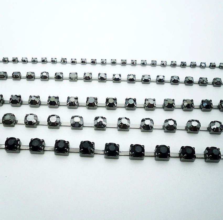 Модные черные стеклянные хрустальные стразы для творчества черный