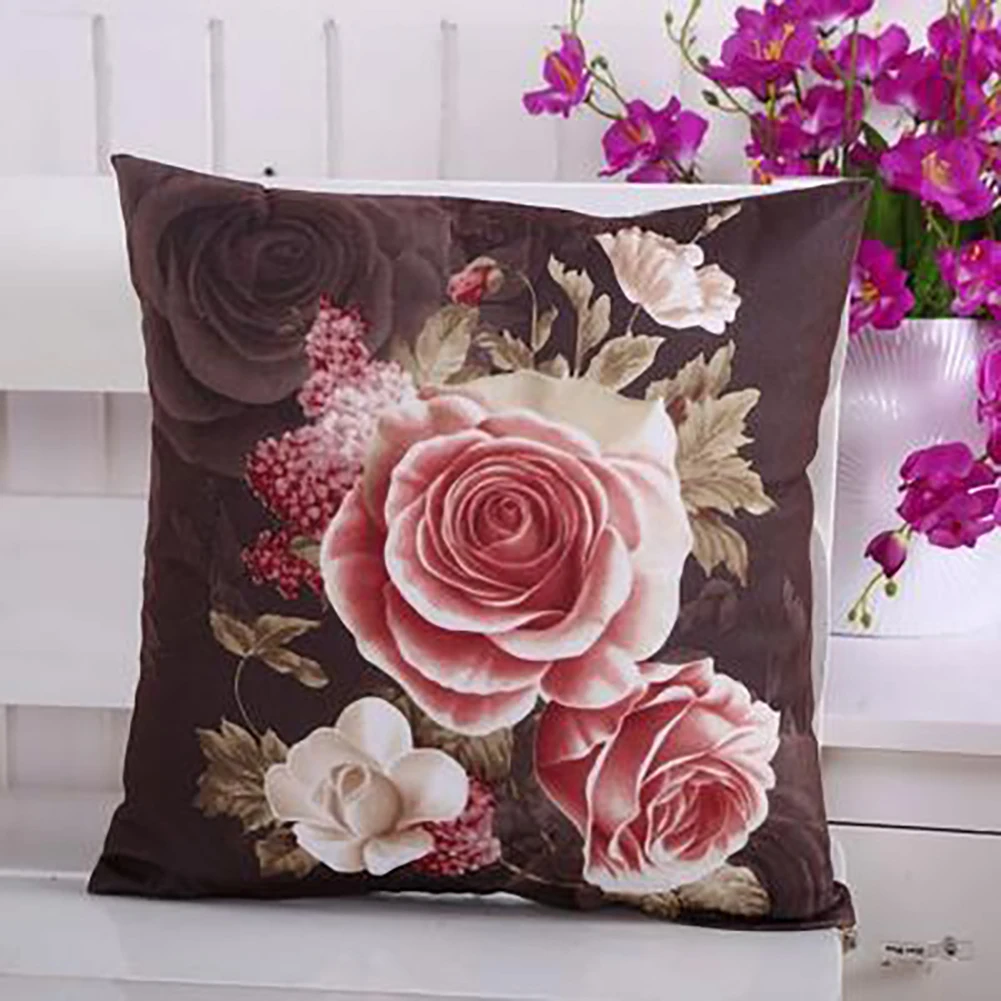 Printing Dyeing Peony Soft Throw Pillow Case Cushion Cover Sofa Bed Home Decor | Дом и сад