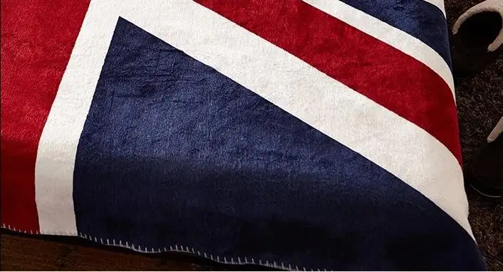Двухслойное толстое флисовое покрывало из искусственного меха 130x160 см|american flag