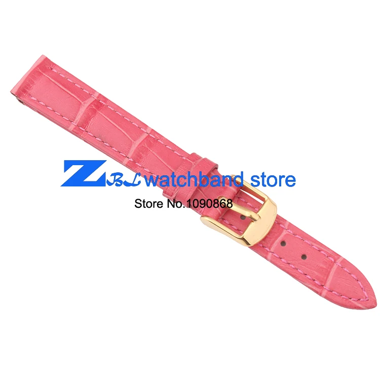 Розовые Ремешки для наручных часов из натуральной кожи 12 мм 14 16 18 20 женские часы с