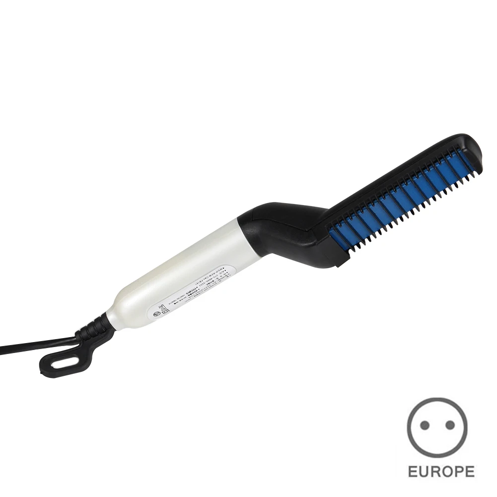 EU Plug Для мужчин быстрый выпрямитель для бороды Styler гребень многофункциональный щипцы для завивки волос шоу кепки инструмент QS888 - Цвет: EU Plug