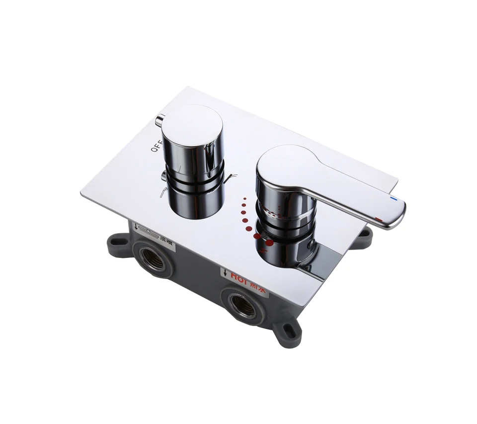 

Смеситель для душа C & C, 3-ходовой скрытый Easy-mount Box, 2 ручки, латунный скрытый клапан, настенное крепление, хромированная отделка, I-002