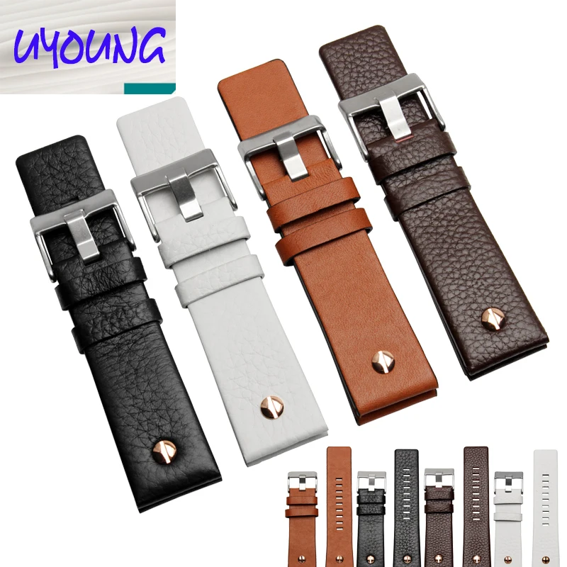 Универсальный кожаный ремешок для часов наручных BraceletDZ7314 DZ7256 24 26 28 30 мм с