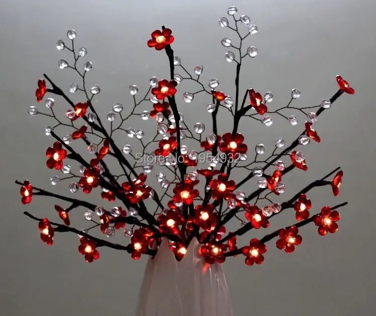 Светодиодная акриловая Цветочная ветка 20 &quot60LED с адаптером 3В + дополнительная 3 *