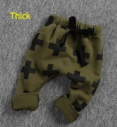 Thick as picture Новинка года; детская одежда; сезон весна-осень; брюки для девочек и мальчиков; модные широкие брюки с рисунком крестов; хлопковые брюки; Розничная ; DK170 - Цвет: Thick as picture