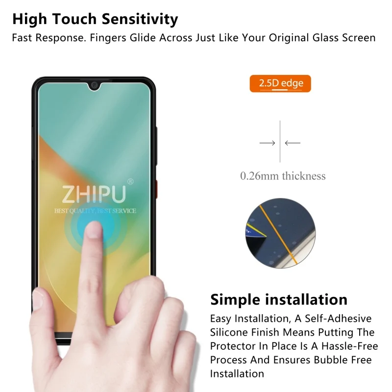 2 шт. закаленное стекло для zte Blade A7 2019 защита экрана 2.5D 9H защитная пленка |