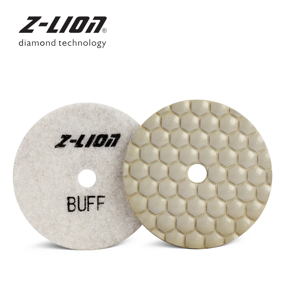 Z-LEAP Dry Diamond Final Polishing Pad Black & White Buff Disc Marble Granite Travertine Terrazzo Concrete Stone Abrasive Wheels