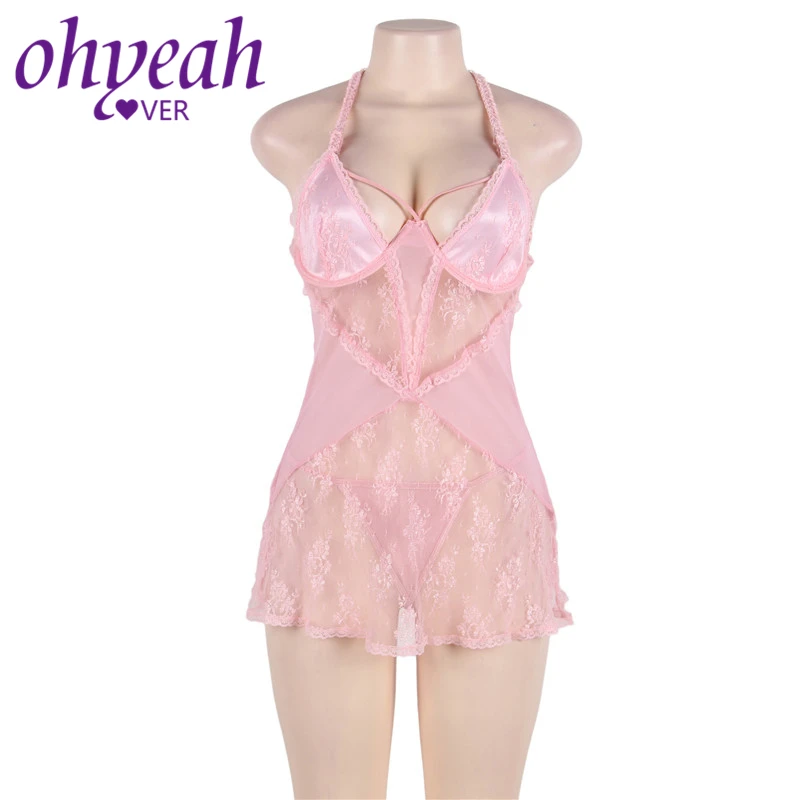 Ohyeahlover Fantasia Feminina прозрачное сексуальное нижнее белье большого размера розовая