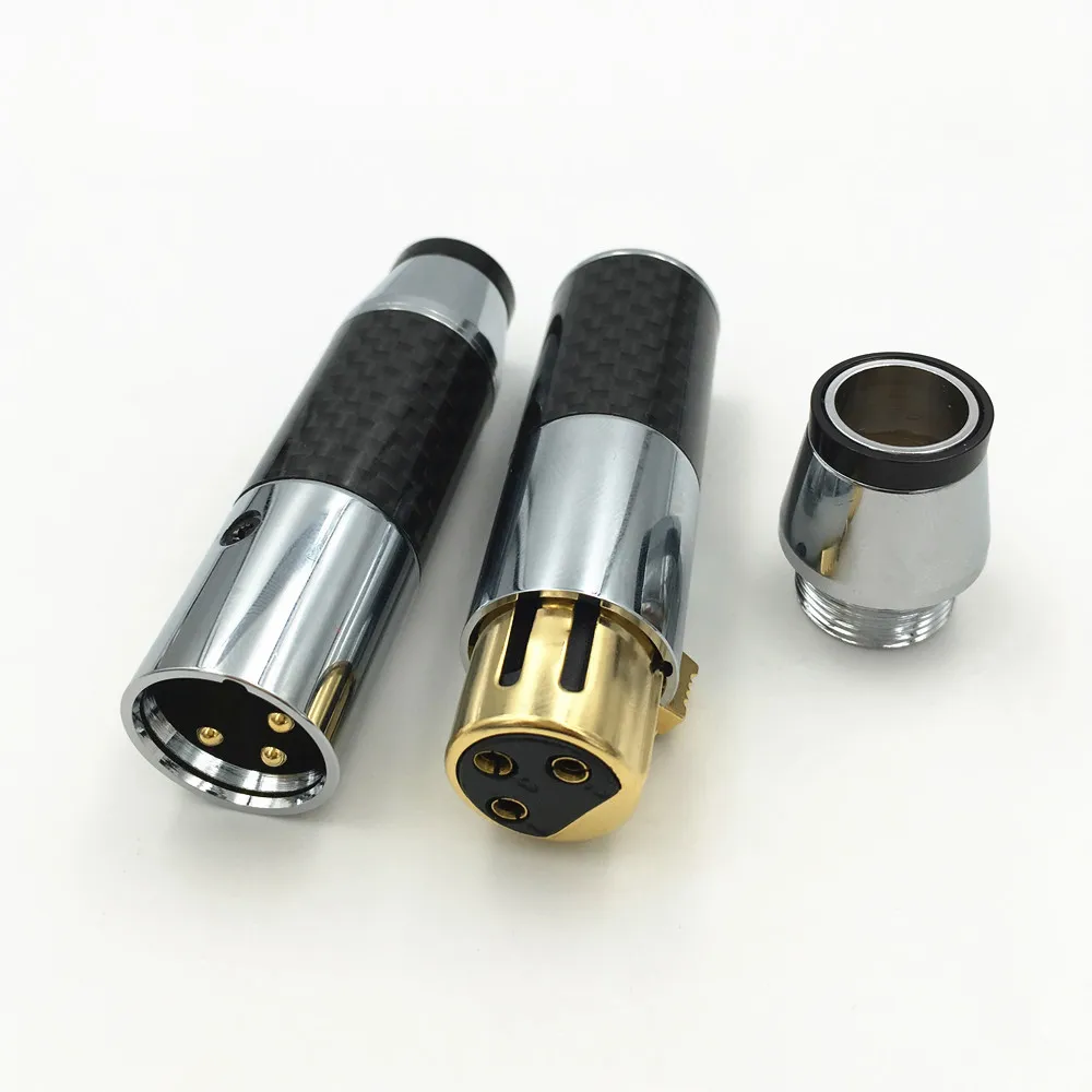 Фото 4 компл. Высокое качество углеродное волокно 3Pin XLR штекер + гнездо балансировочный 4 компл. Высокое качество углеродное волокно 3Pin XLR штекер + гнездо балансировочный