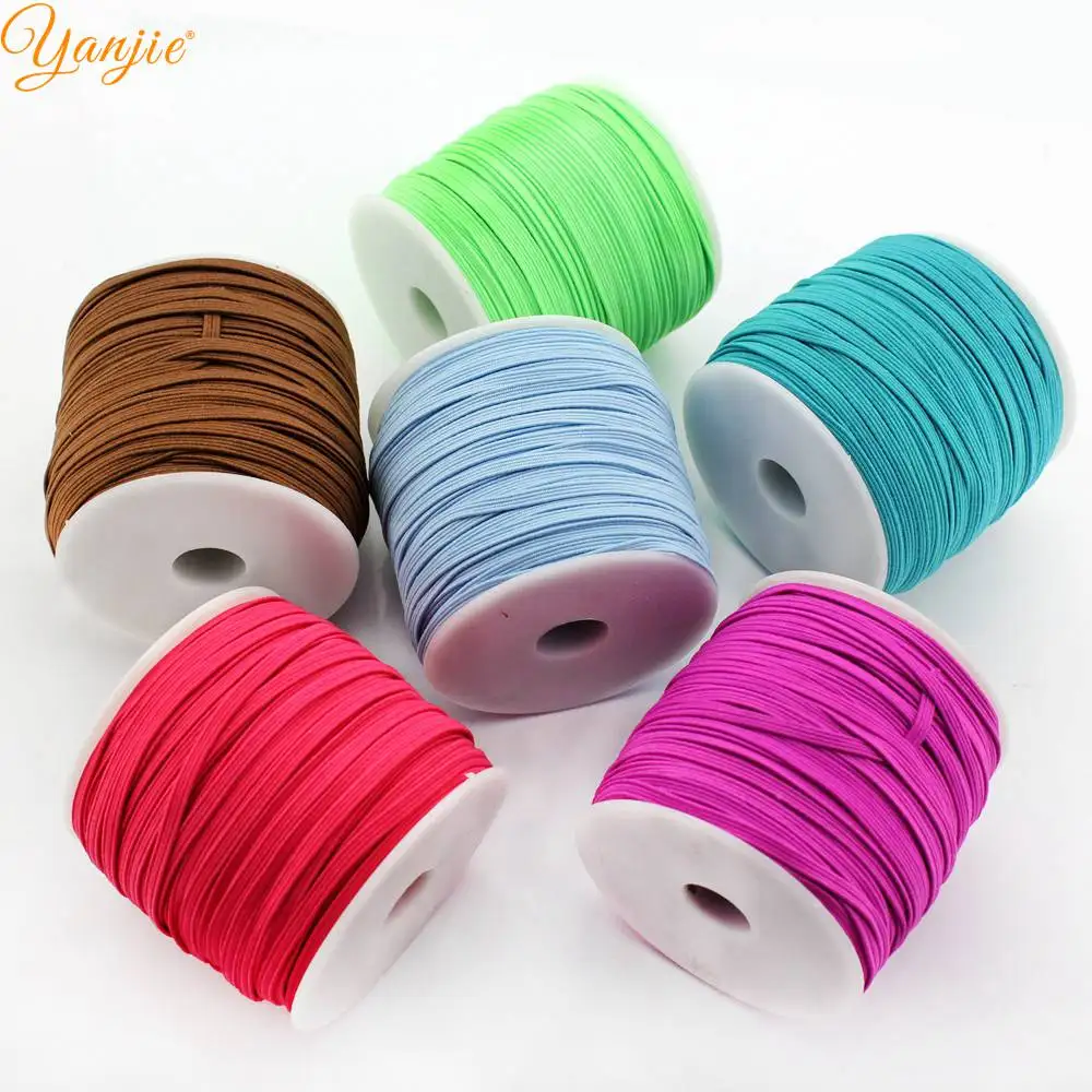 DHL shipping 30rolls 1/8 Skinny Elastic 3mm Width 50yards/roll DIY Kids Headbands Hair Accessories YOU PICK COLORS |