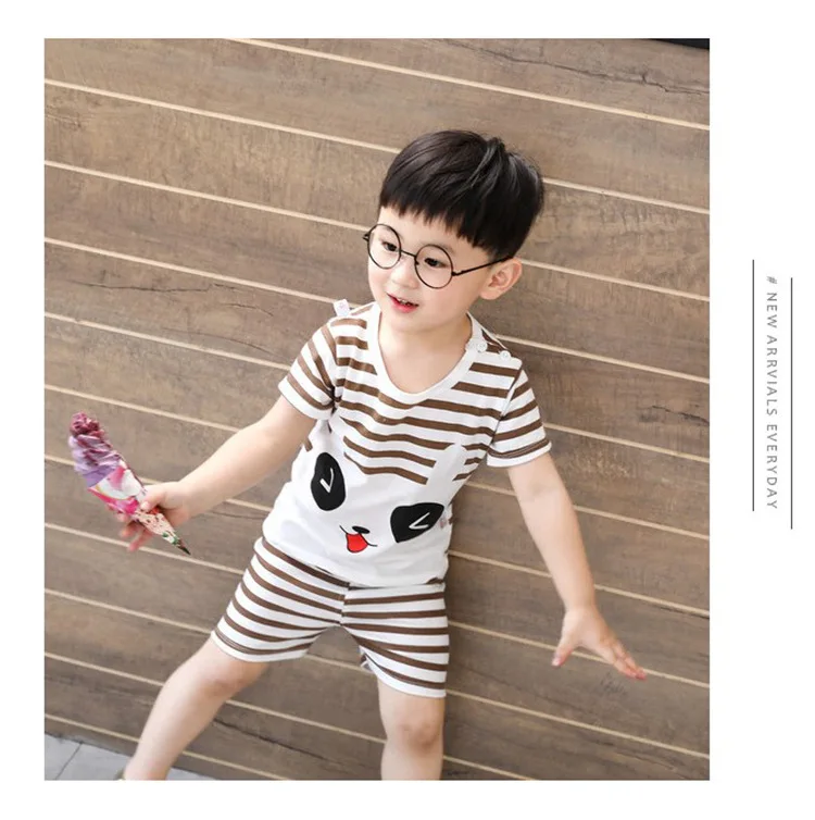 for 3-4t kids clothes summer baby T-shirt two-piece suit cotton boy girl cartoon children's clothing new boys | Детская одежда и