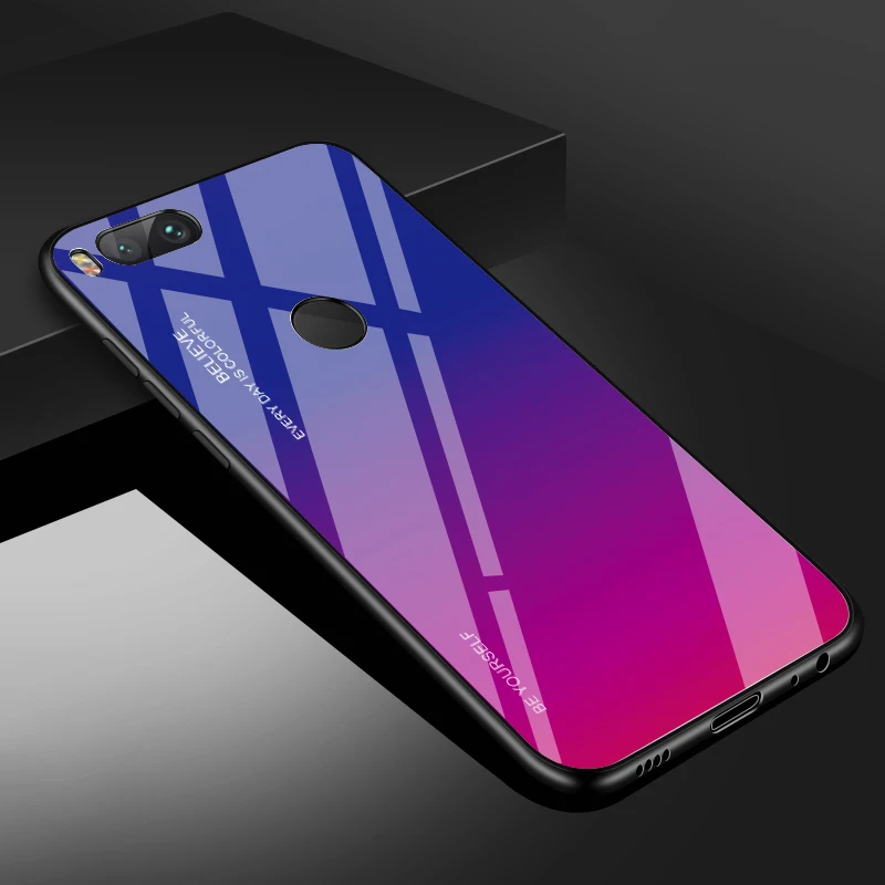 Градиентный чехол из закаленного стекла для Xiao mi Red mi Note 7 5 6 8 Pro mi 8 mi 9 A2 Lite 6X mi 9 SE 9t Pro 8 8A, защитный чехол