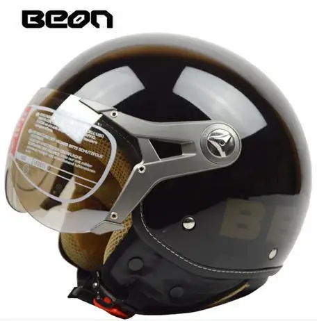 1 BEON мотоциклетный шлем Chopper 3/4 с открытым лицом винтажный шлем Moto Casque Casco Capacete для мужчин и женщин скутер мотоциклетный шлем - Цвет: 1