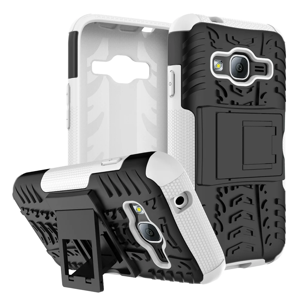 2 в 1 Hybrid Kickstand Dazzle Прочная резиновая броня жесткий противоударный чехол для samsung J1