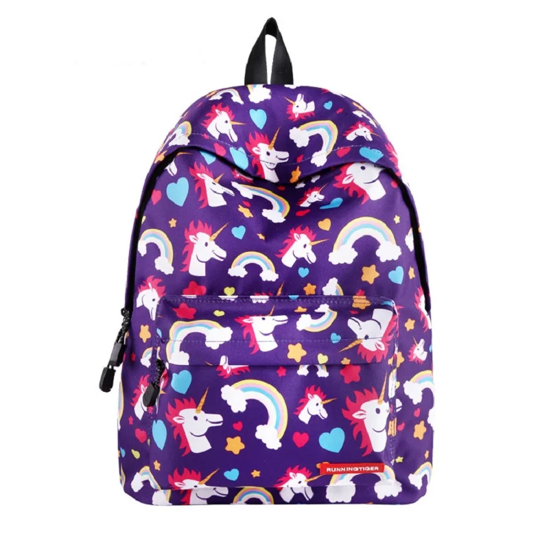 Cute Unicorn Women's Tap Cartoon Backpack Girl Canvas Bag Travel Little Girl's Shoulder | Багаж и сумки
