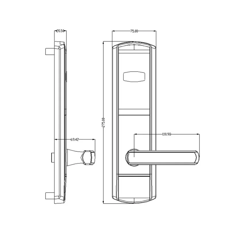 Замок раздвижной дверной из цинкового сплава L16048BS|electronic door lock|door lockcard lock |
