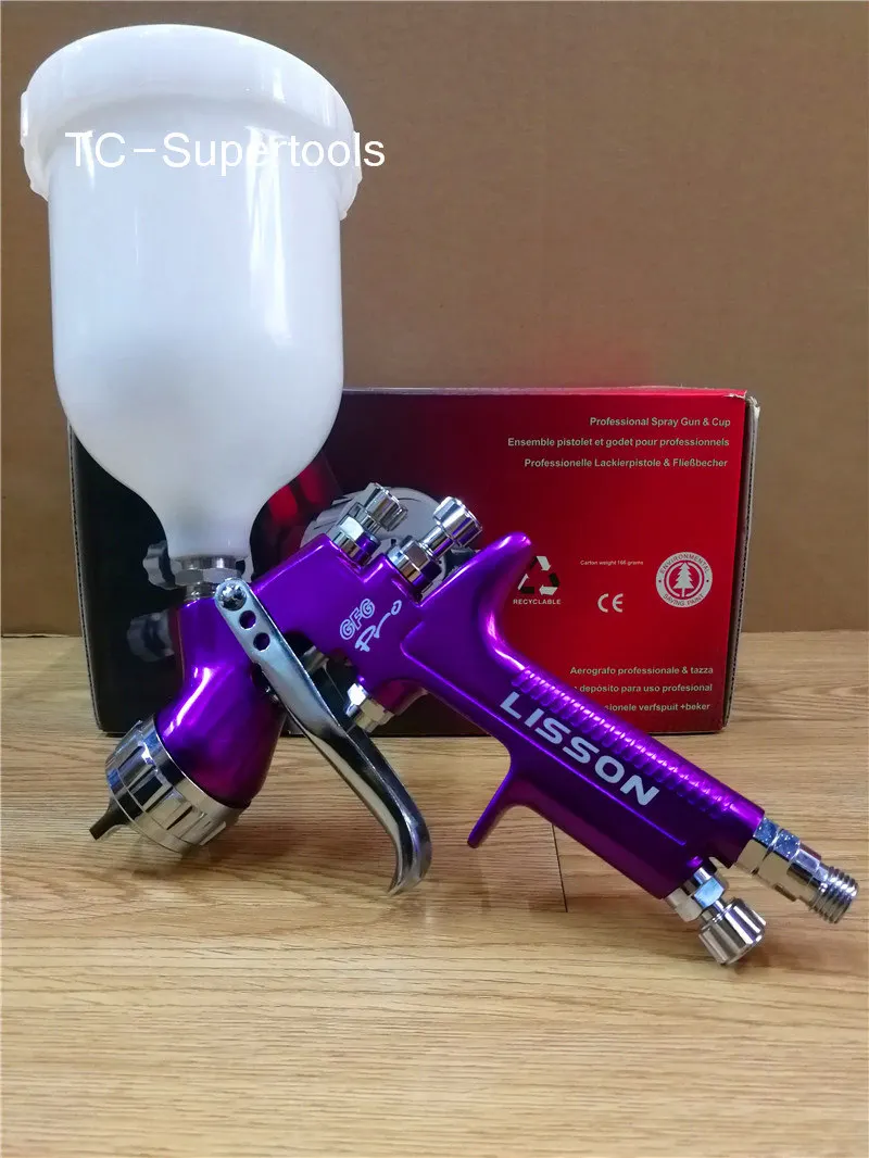 Purple GTI pro lite Золотой красящий пистолет gunair TE20/T110 1,3 мм сопло-распылитель краскопульт на водной основе LISSON - Цвет: Purple
