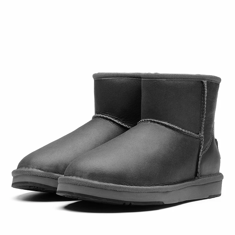 2017 ауиу Австралии мехом Partent Кожаные слипоны на толстой платформе круглый носок