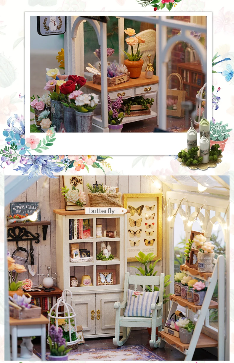 DIY деревянный кукольный дом Miniaturas с мебелью DIY Миниатюрные домики кукольный домик игрушки для детей Рождественский подарок на день рождения для девочек A63