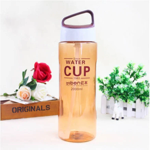 CUP 2000ml Orange XYKIY, 1000 мл, 1500 мл, 2000 мл, Спортивная бутылка для воды, высокое качество, для путешествий, пеших прогулок, портативные бутылки для кемпинга, бутылка для воды, мужская мода - Цвет: CUP 2000ml Orange