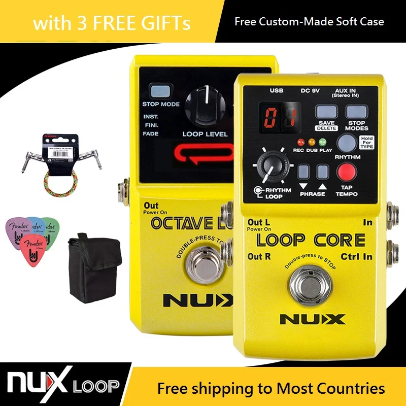 

NUX Loop Core / Octave Loop Guitar Effect Pedal Looper Pedal Guitar Effect with *Free Patch Cable and Pedal Case and Picks*