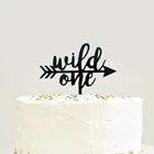Топпер для торта на день рождения Wild One, украшение для торта из акрила черного цвета, в подарок